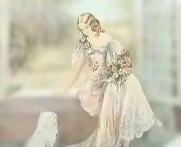 仏画家 マリアンヌ 石版画 \"夫人と猫\"- B