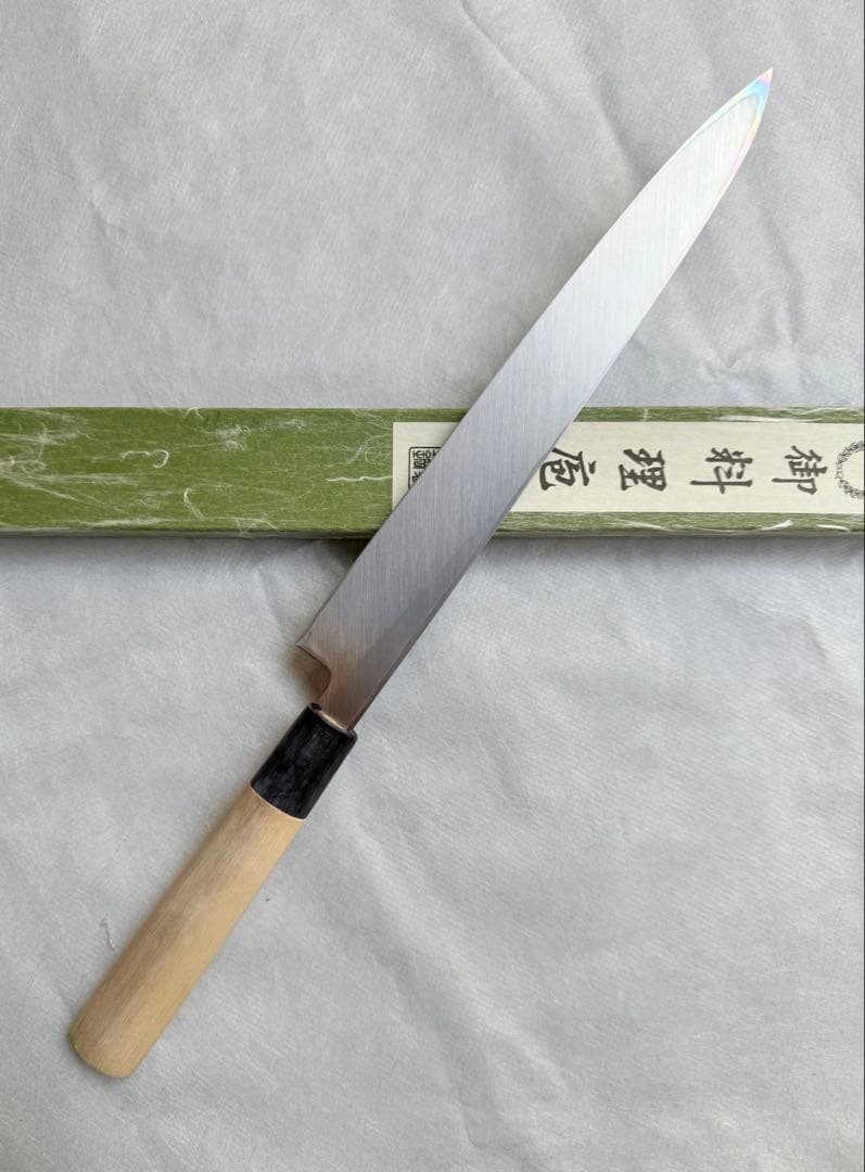 【堺打刃物】　刺身 柳刃　包丁　9寸　水牛角柄