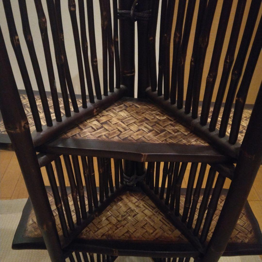 濃茶の木製シェルフ 2段アジアンテイスト