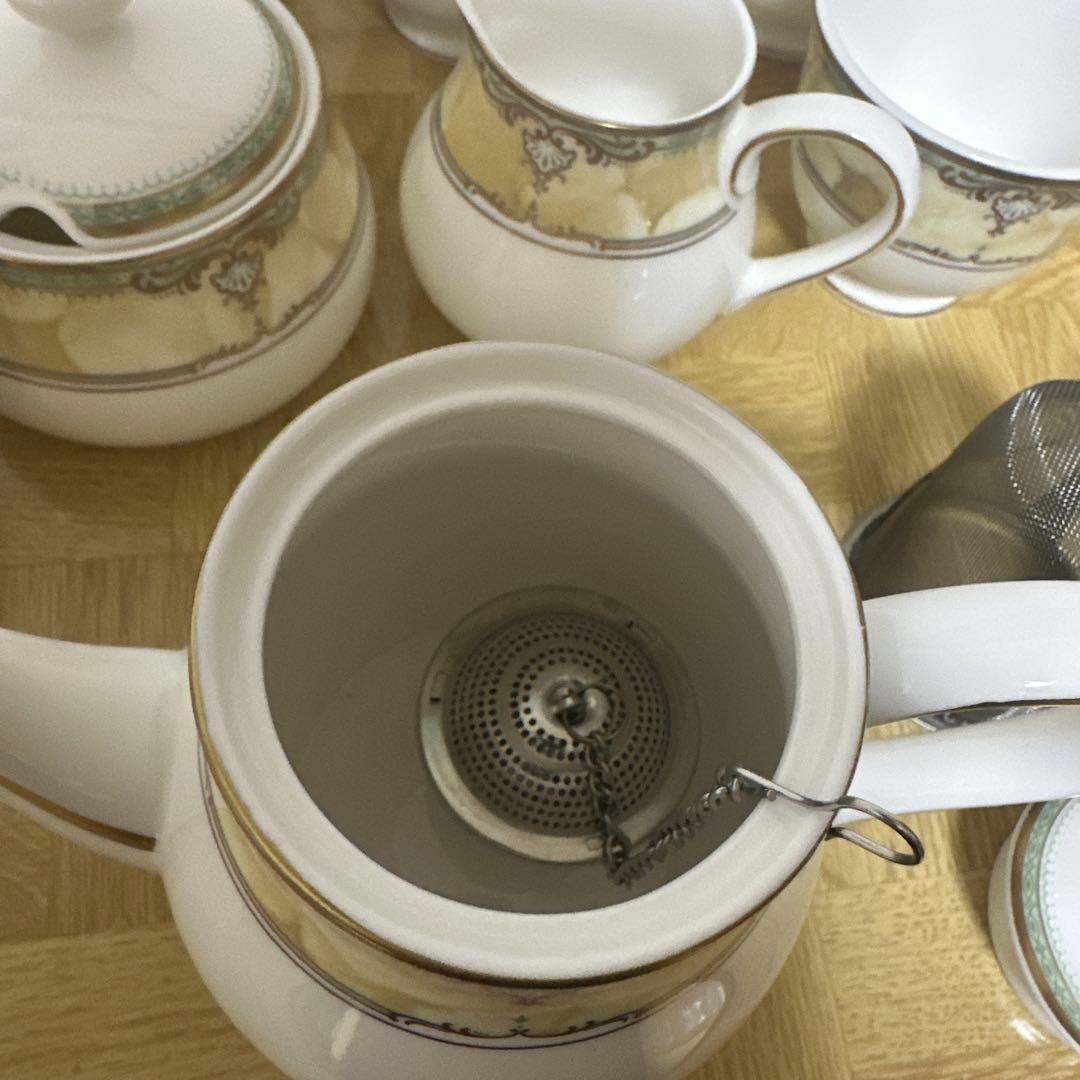 ティーセット ＋ ケーキ皿8枚 おまけの茶漉し付き アフタヌーンティー