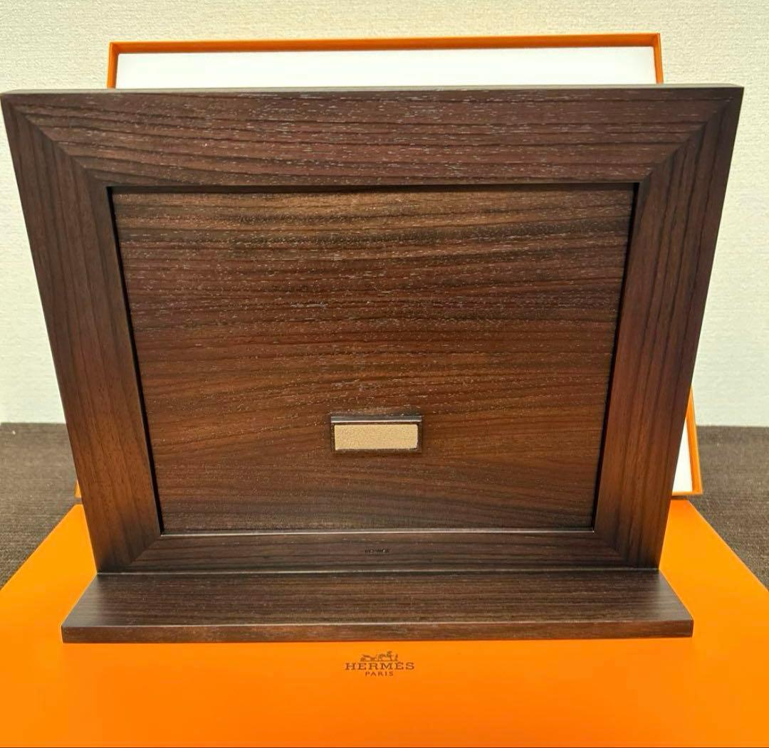 エルメス　フォトフレーム　プレイヤード　GM マホガニー　ベージュ　写真立て