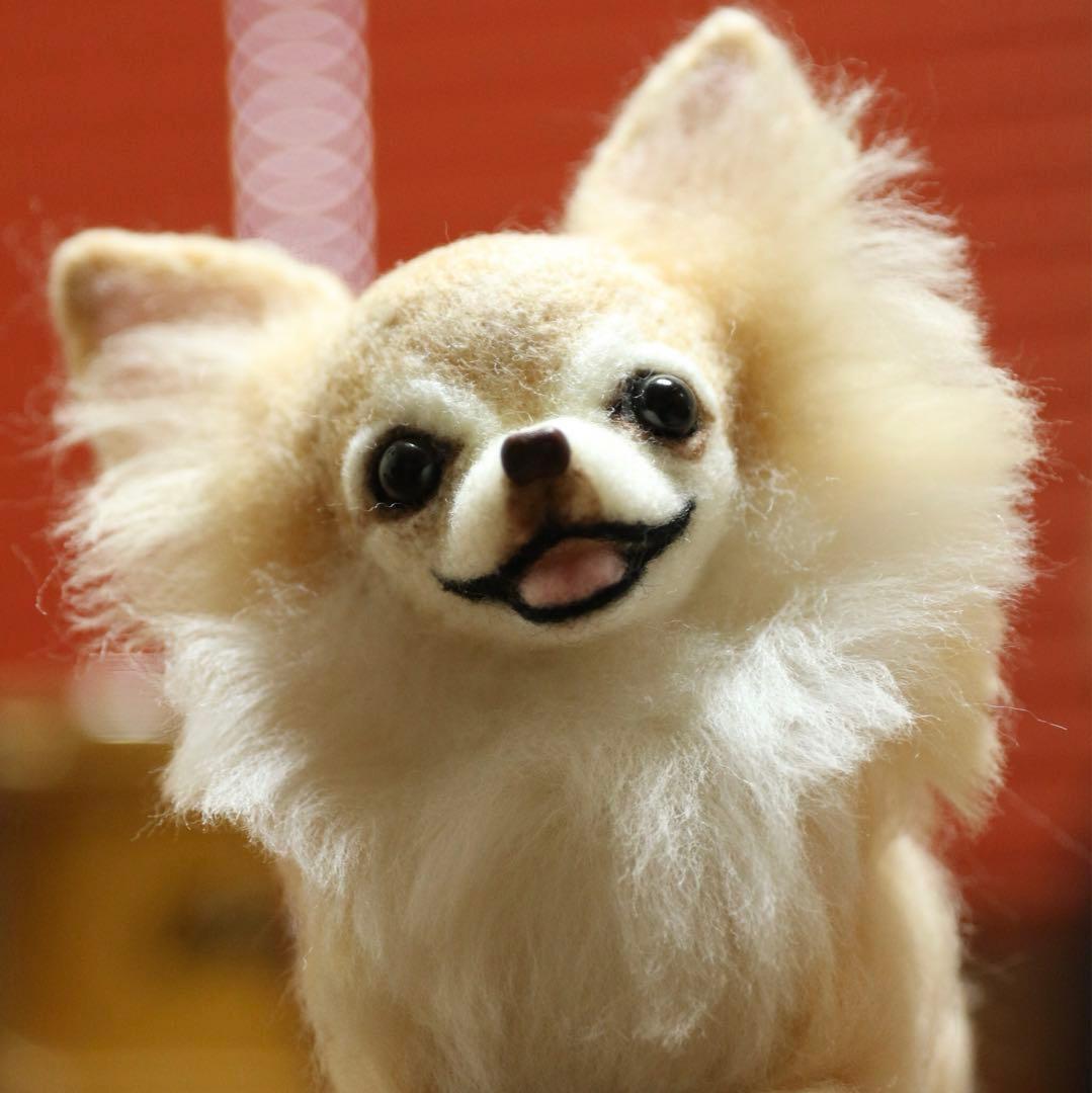 羊毛フェルト　ロングコートチワワ