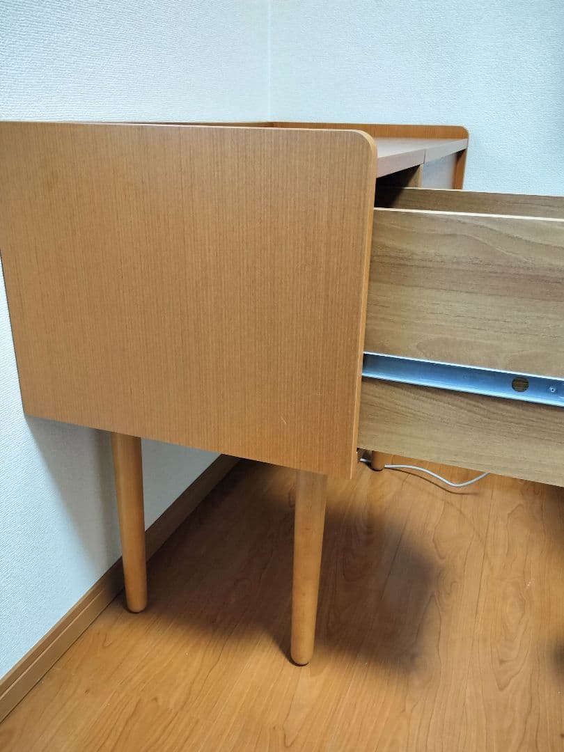 ウニコ unico アルベロ ALBERO　木目調ドレッサー・鏡台 引き出し付き