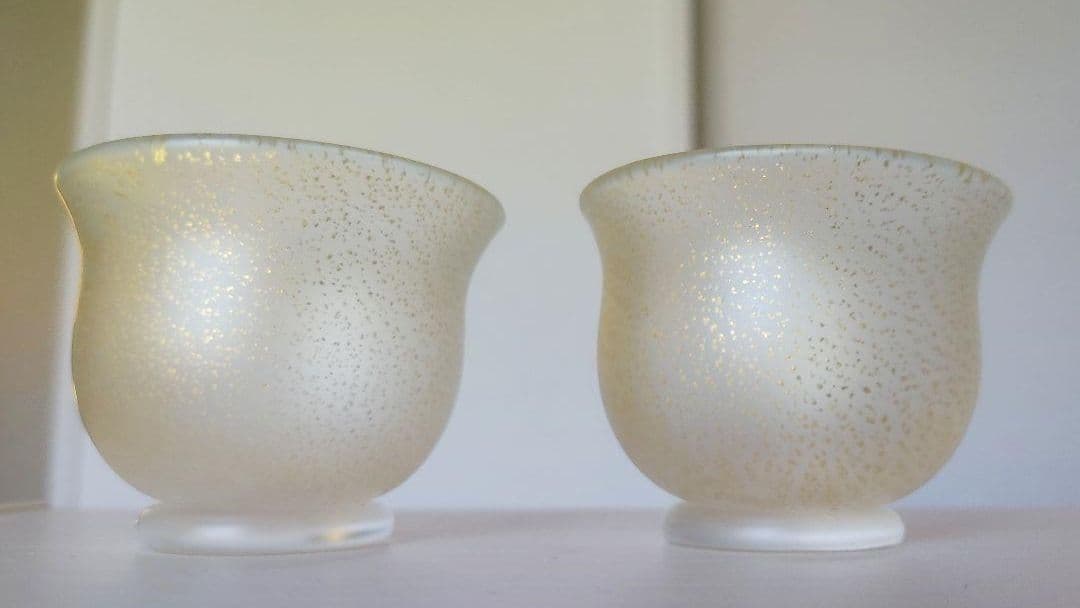 サイン有り☆黒木国昭 手吹きガラス 金彩 酒器揃（切子 江戸切子 薩摩切子）