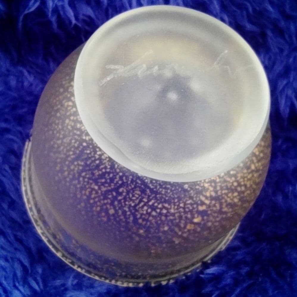 サイン有り☆黒木国昭 手吹きガラス 金彩 酒器揃（切子 江戸切子 薩摩切子）