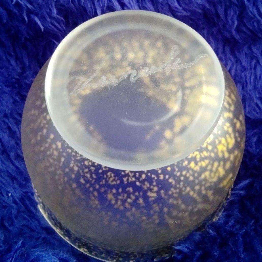 サイン有り☆黒木国昭 手吹きガラス 金彩 酒器揃（切子 江戸切子 薩摩切子）