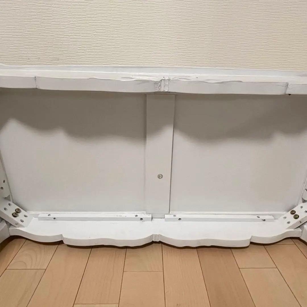 リュバンシュ クラシカル 机 テーブル アンティーク 猫脚 リボン 白 ホワイト