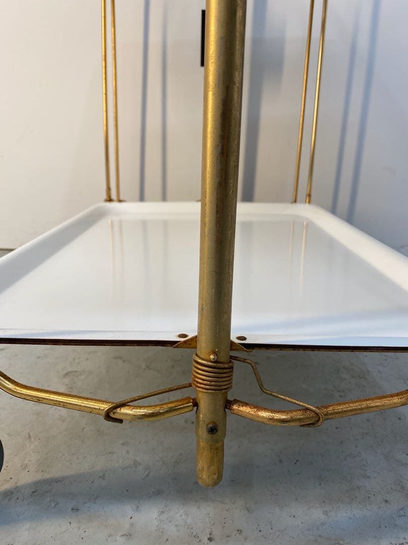 希少 レア 60s ヴィンテージ ドイツ ワゴンミールカート2段 金属フレーム