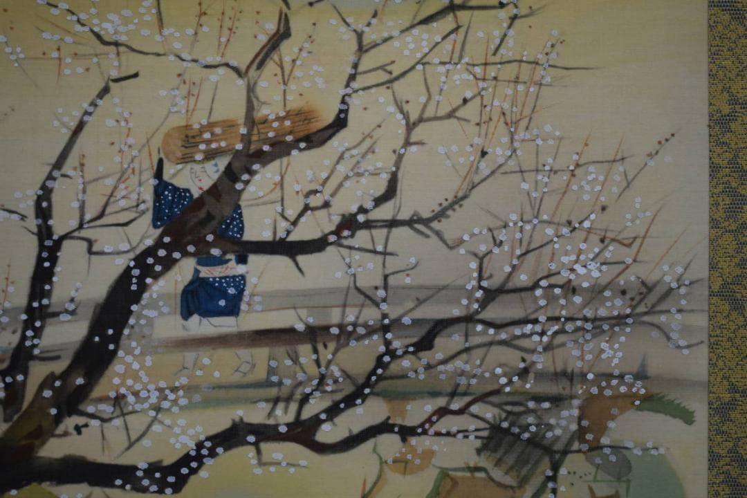 複製/堂本印象/桜花大原女図/工芸/布袋屋掛軸HI-24 - メルカリ