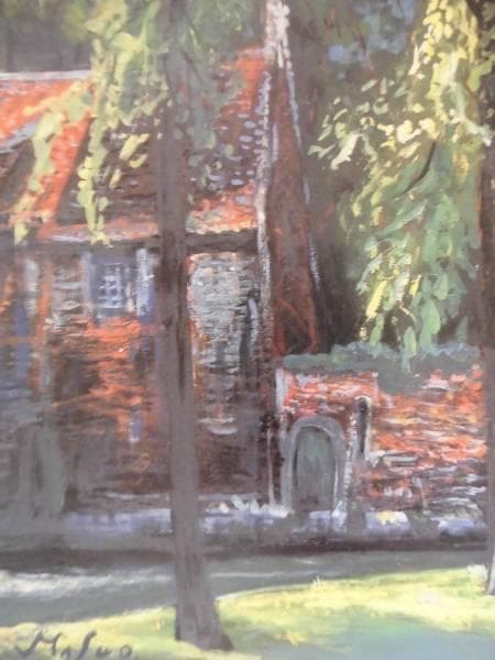 松岡　滿壽男、修道院、希少な額装用画集より、新品高級額装付、状態良好