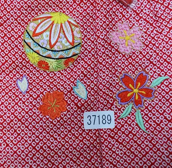 七五三 三歳 女児 被布着物セット 正絹 総絞り お仕立て無料 NO37189