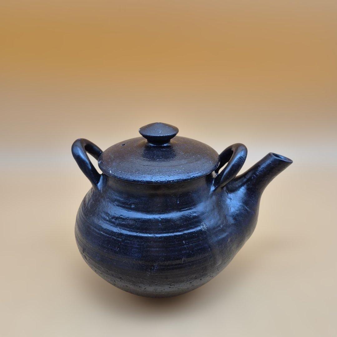 長谷園 土瓶 容量約850cc 黒釉 直火可 - メルカリ