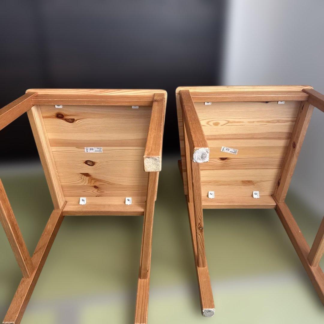 4個セット木製ダイニングチェア 3段背もたれ