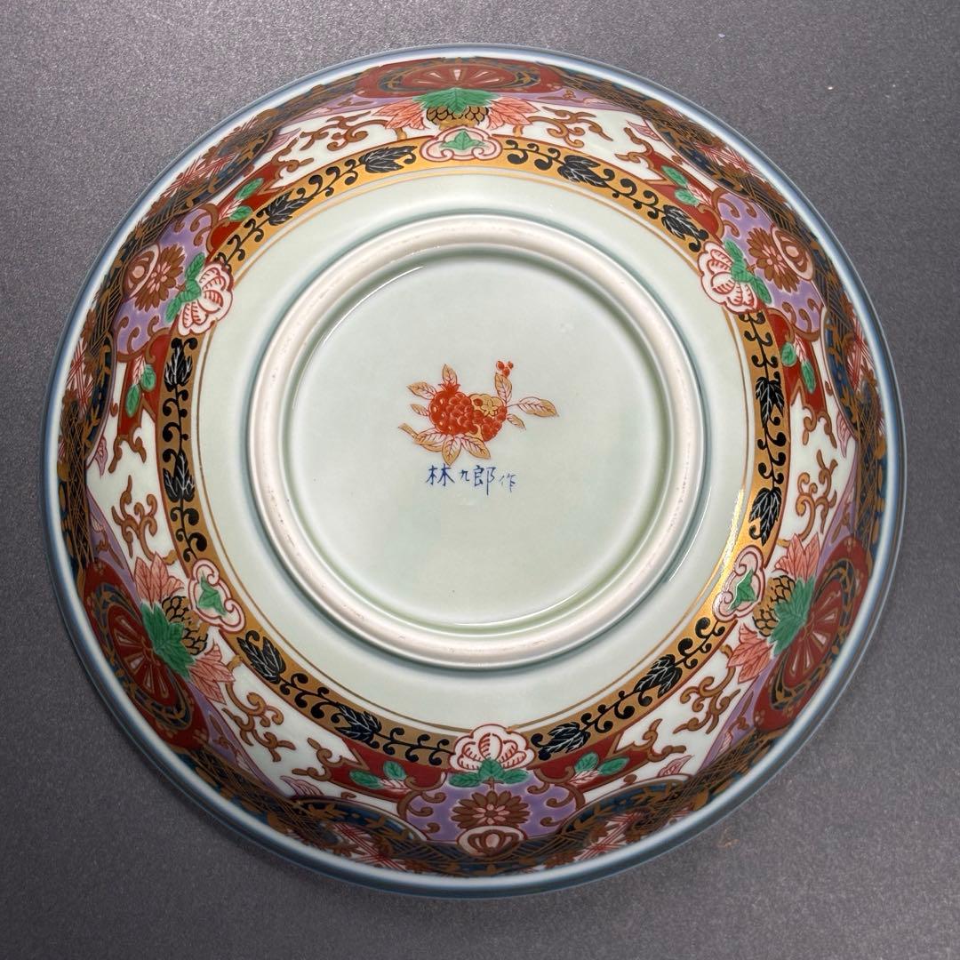 林九郎 作 有田焼 皿揃い 五枚 南蛮船 オランダ船