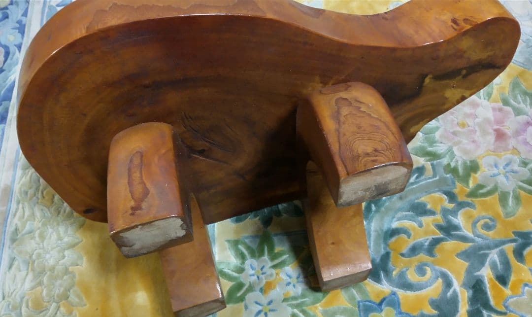 銘木 一枚板 飾り台 花台 飾り椅子 インテリア 中古品