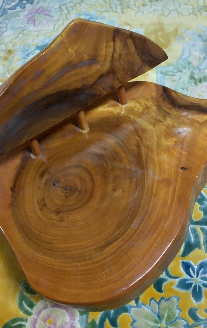 銘木 一枚板 飾り台 花台 飾り椅子 インテリア 中古品