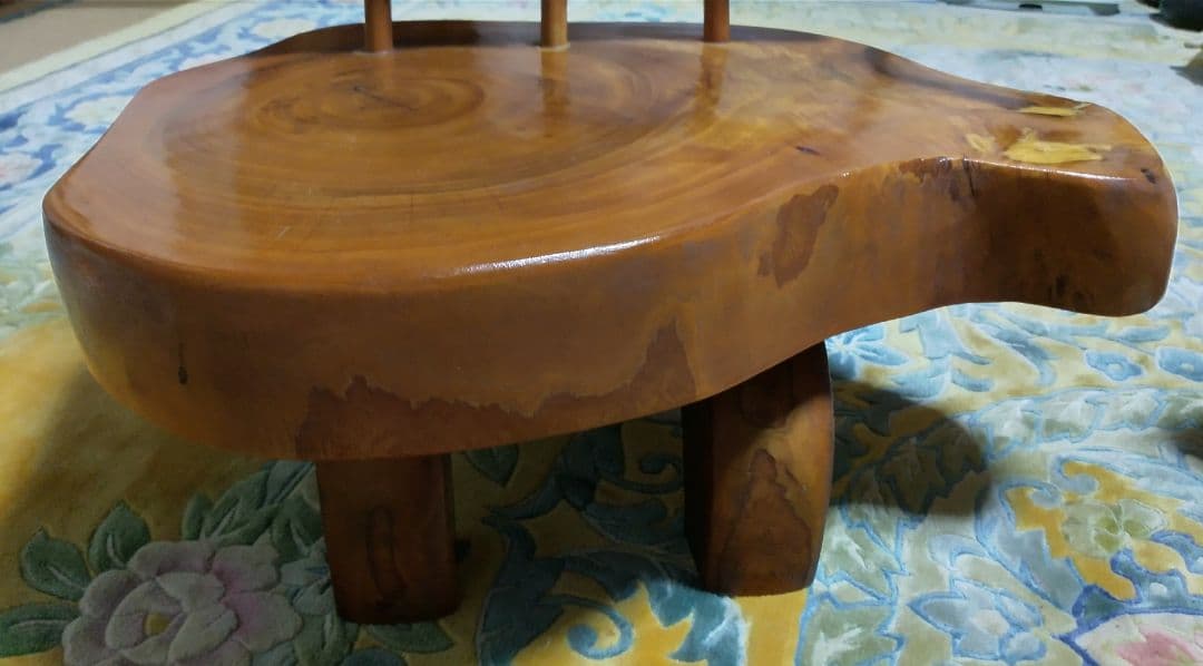 銘木 一枚板 飾り台 花台 飾り椅子 インテリア 中古品