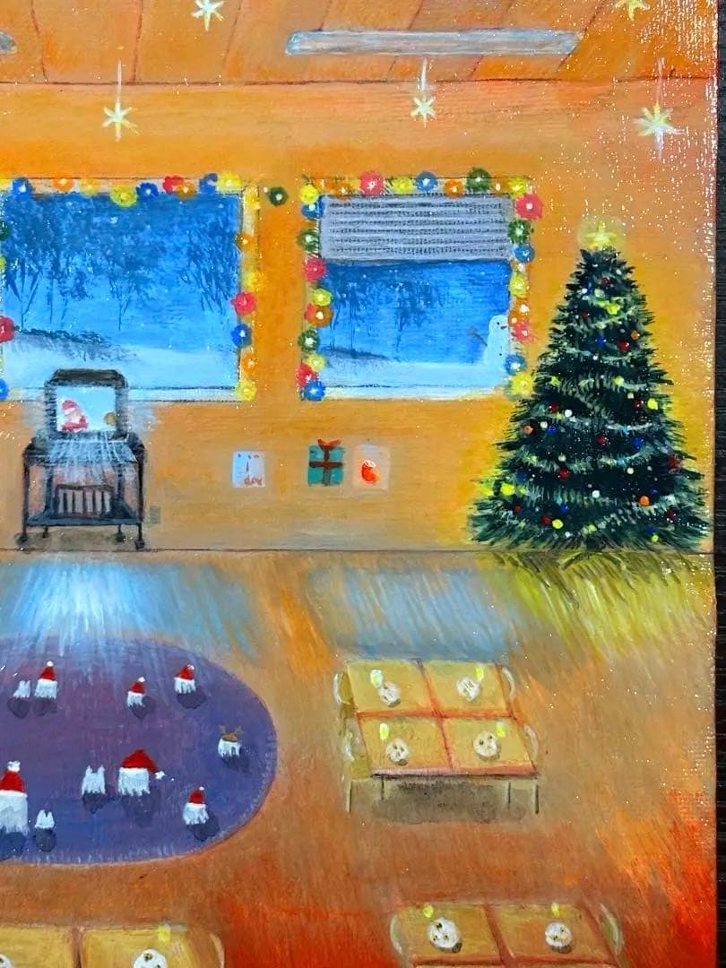 christmas party アクリル画 F3