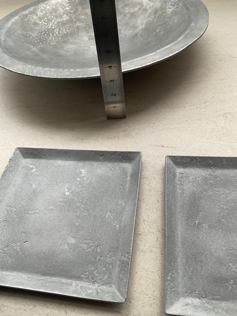 渡辺遼　造形作家　金工作家　アルミニウム　お皿と平皿2枚セット