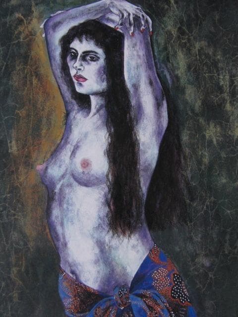 内田あぐり、【立つ】、希少な額装用画集より、新品額装付、状態良好