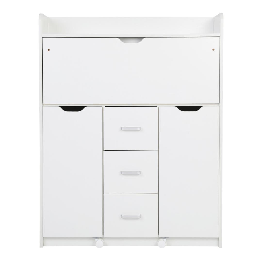 【ホワイト】学習机デスクパソコンデスク勉強机折り畳み天板引き出pcデスク