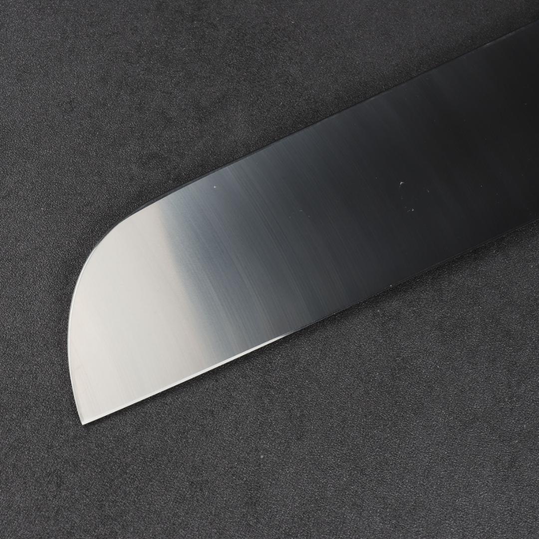 7017 鎌型薄刃包丁 8寸 刃渡り240mm 刺身包丁 人工象牙黒三本巻八角柄