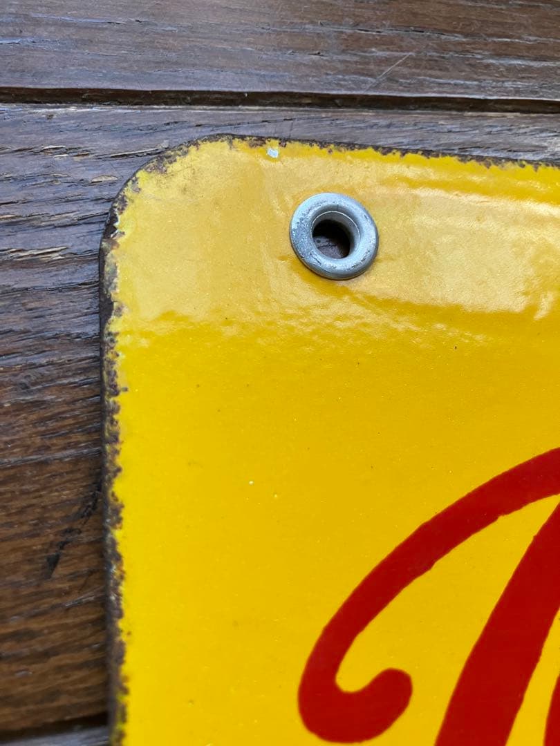 昭和レトロ 当時物 古道具 看板 ホーロー 両面（同柄） 東芝ランプ