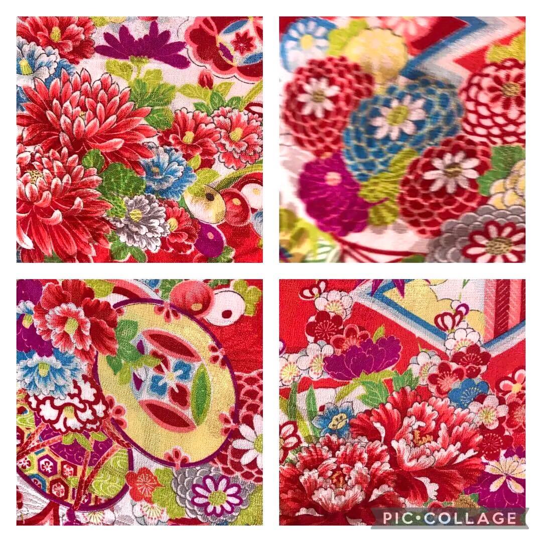 七五三女の子着物セット　アンティーク　正絹　5歳 小さめ7歳　珊瑚色❤️