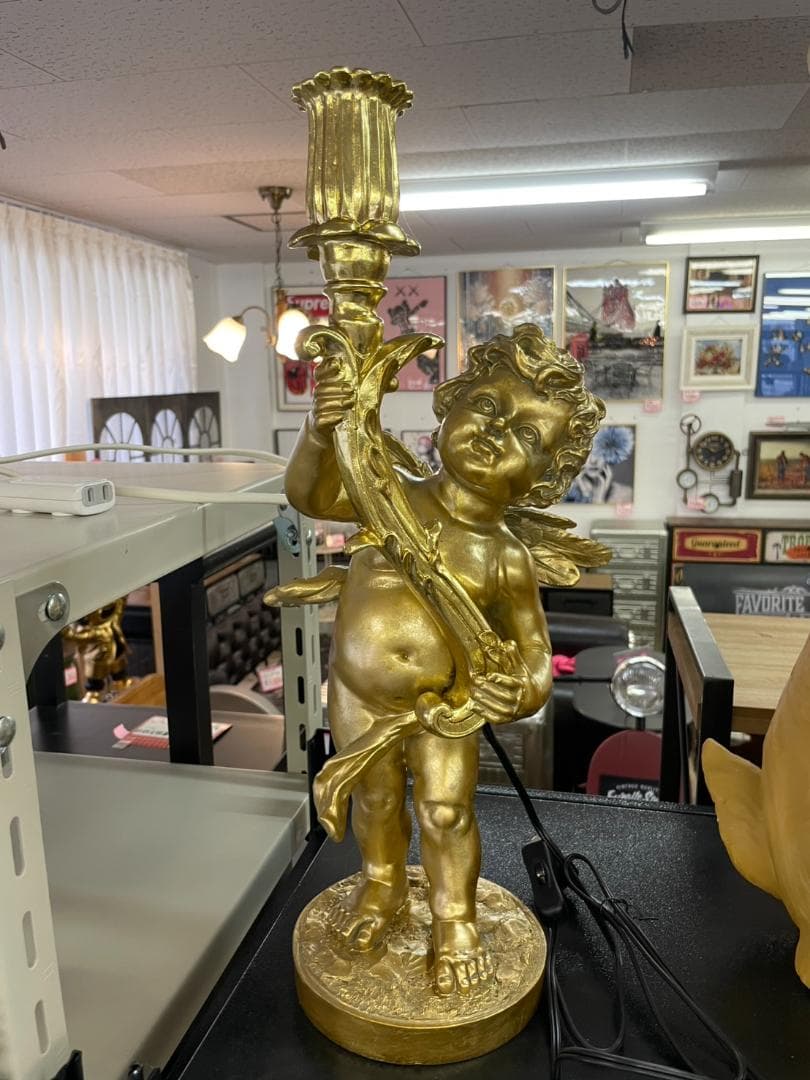 エンジェル　天使　ランプ　照明　ライト　ゴールド　フロアスタンド　テーブルライト