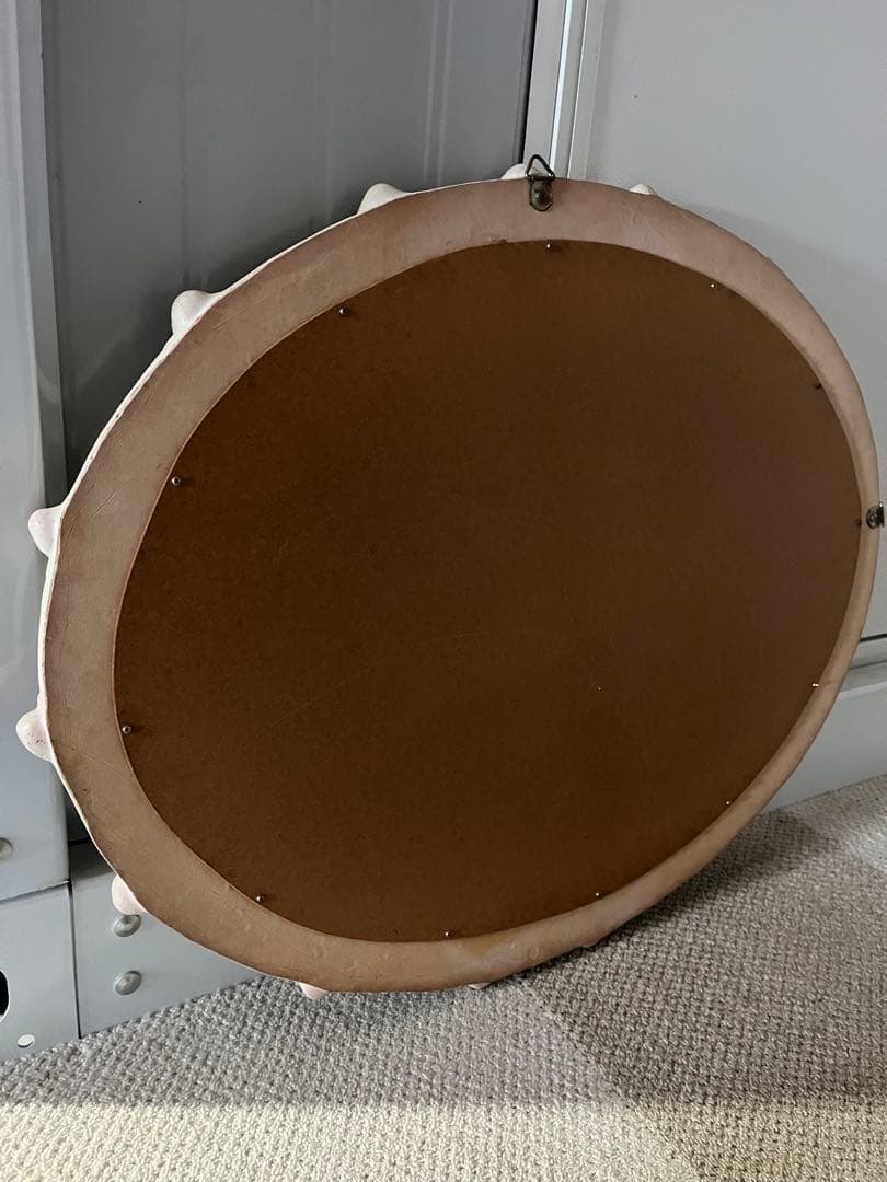 花模様　楕円形ミラー　鏡