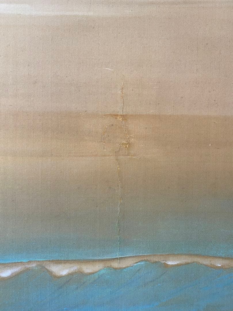 希少✨衝立　日本画　旭日　白波　縁起物　仕切り間仕切り　パーテーション　引取限定