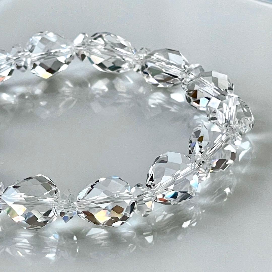 極上ハンドカット✨ハートシェイプ天然本水晶ブレス