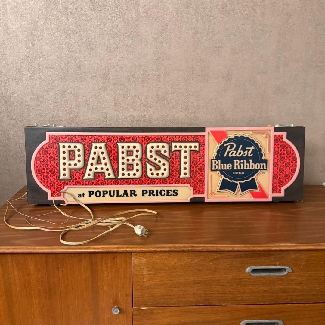 1970s Pabst Blue Ribbon サイン照明 パブストブルーリボン