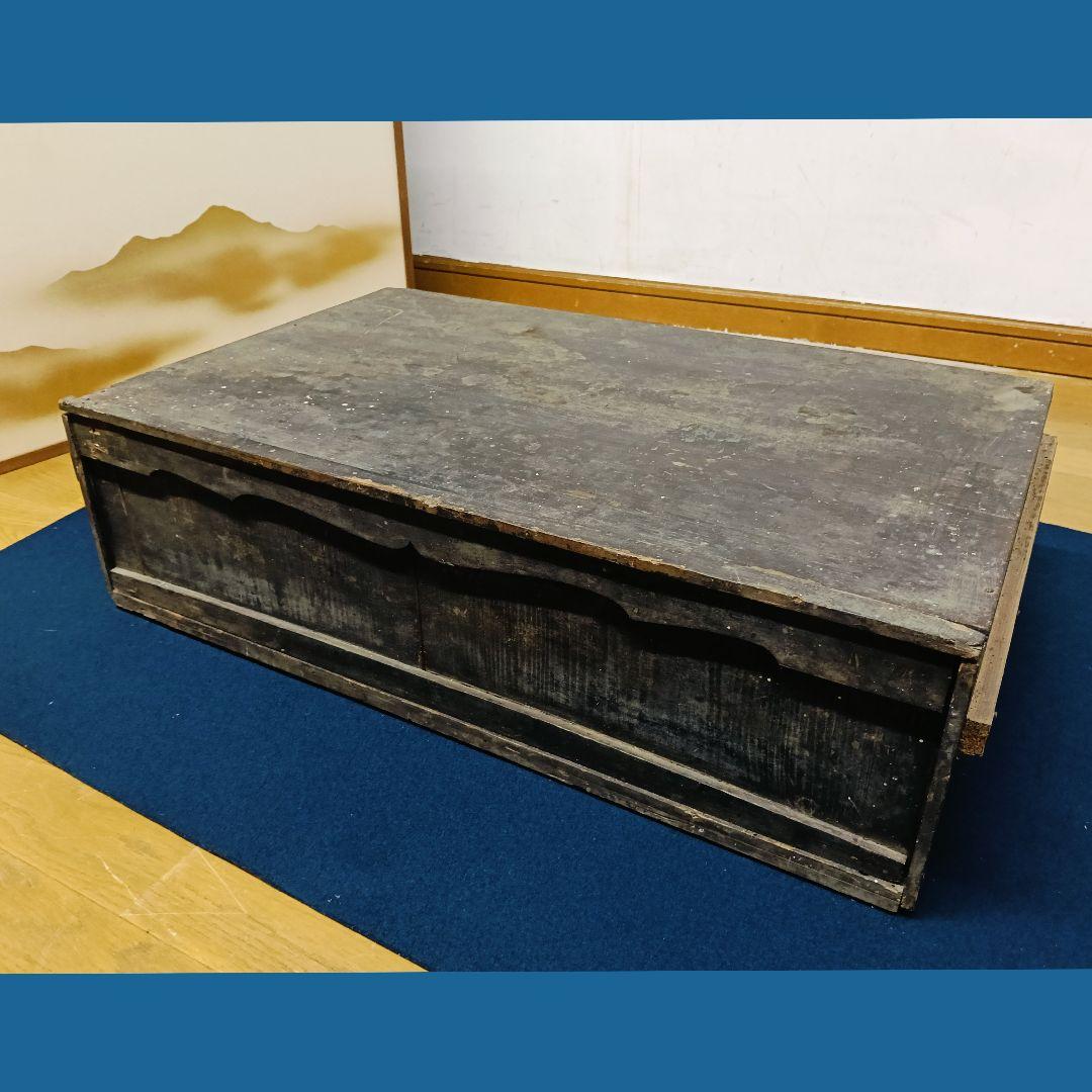 AL43 輪島塗 時代物 巻卓巻足 花台 香炉台 盆栽台 絵違え 木箱