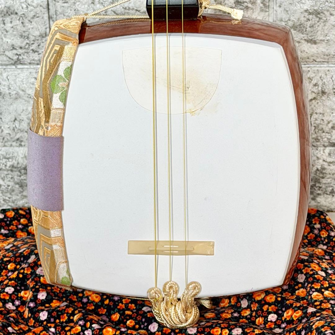 中棹一本継三味線 紫檀・紅木 樹脂撥付 地唄等