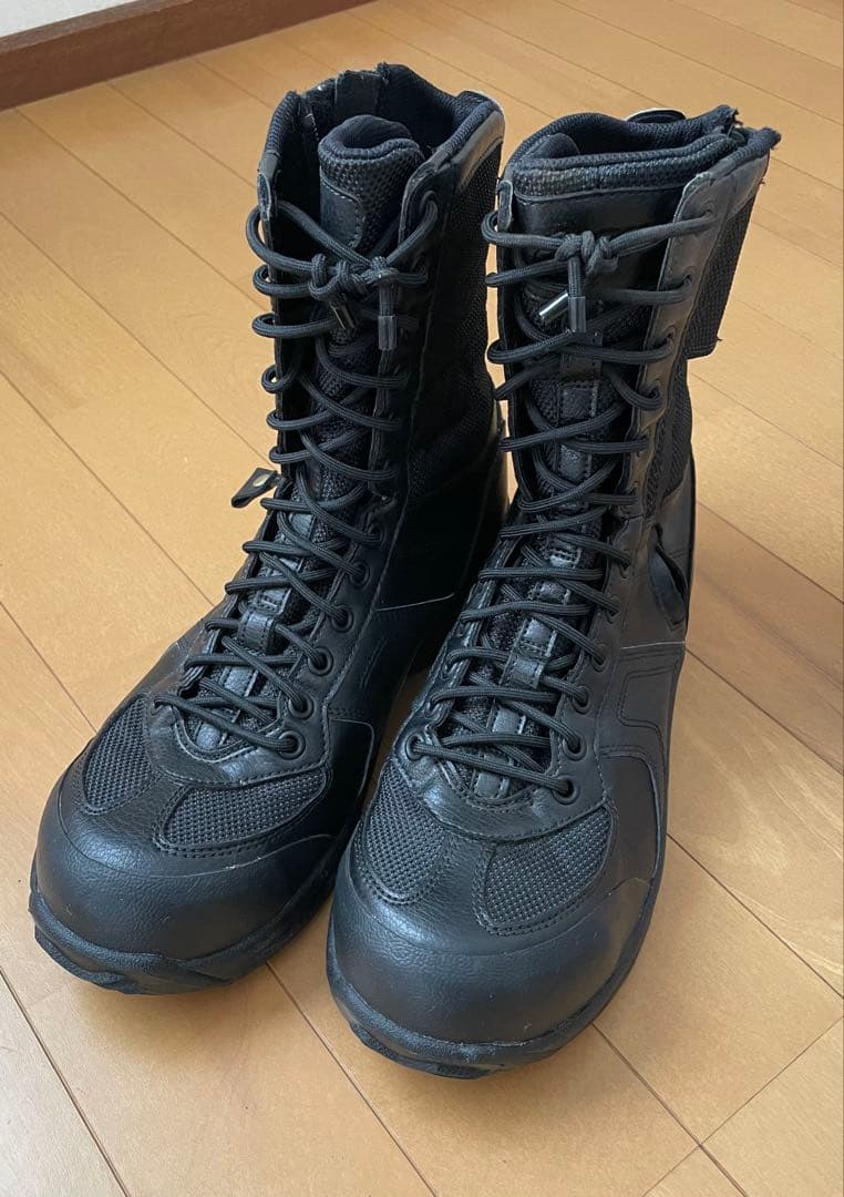 消防　編み上げ靴　Asics ウィングジョブ　26.0cm ブラック