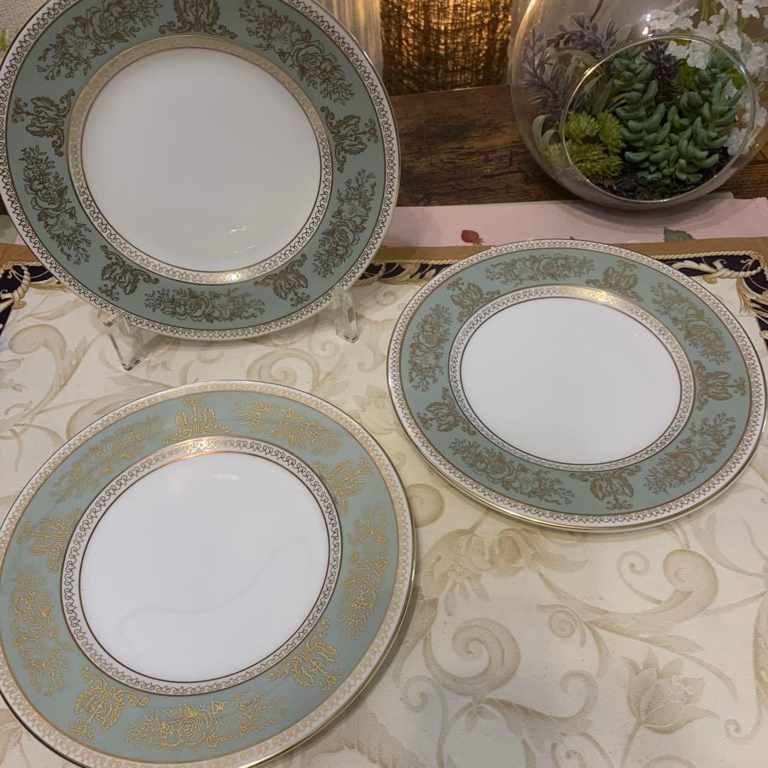 ウェッジウッド コロンビア　セージグリーン 17.5cmケーキプレート 6枚