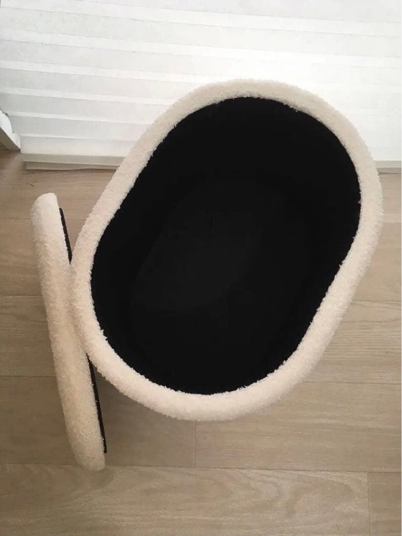 未使用に近い 収納スツール ストレージチェア オットマン ホワイト もこもこ