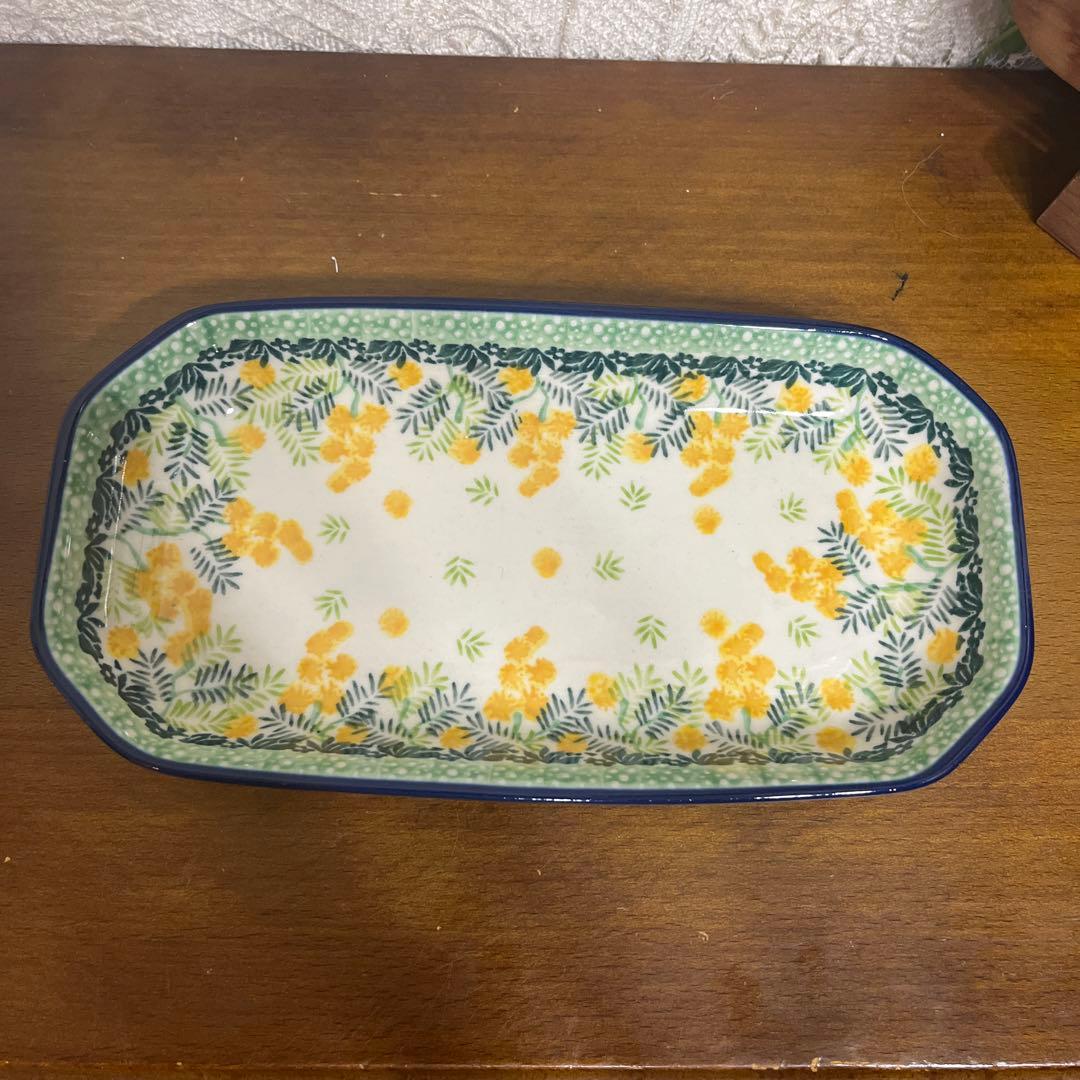 2点セット☆ツェラミカ☆ハンドメイド☆長皿☆ミモザ