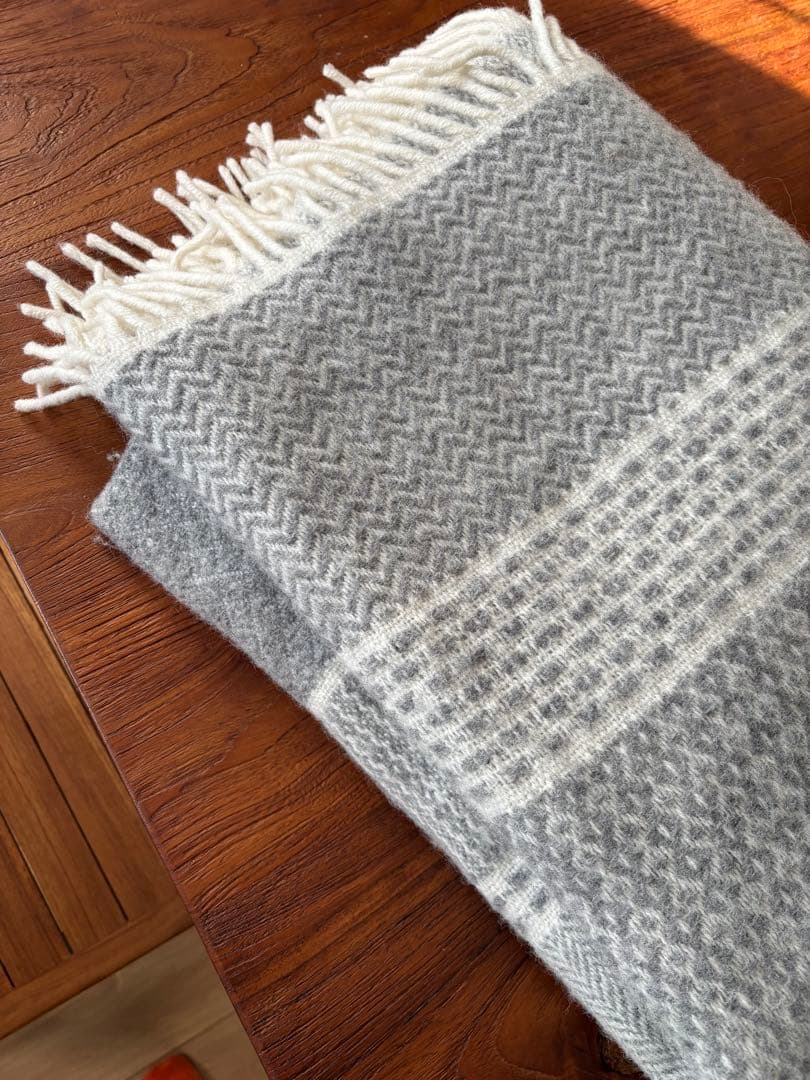 Mimi 　KLIPPAN ラムウール 毛布 130x200cm グレー