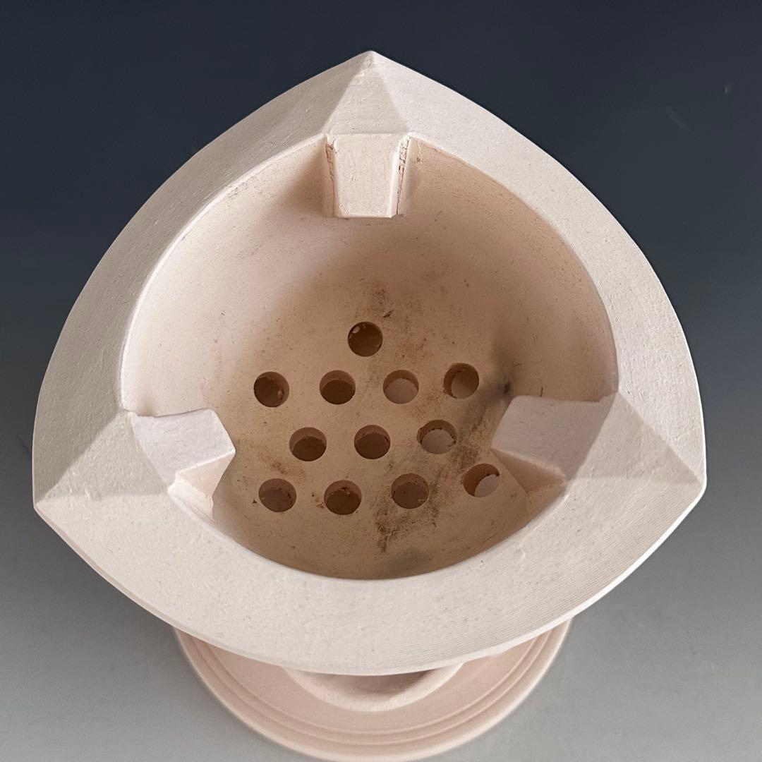 煎茶道具 白泥 木米写 鬼面 涼炉 平安 妙見窯 共箱 台付 湯沸かし 煎茶