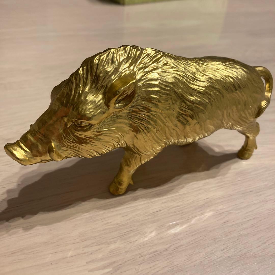 開運黄金　干支の置物　イノシシ親子