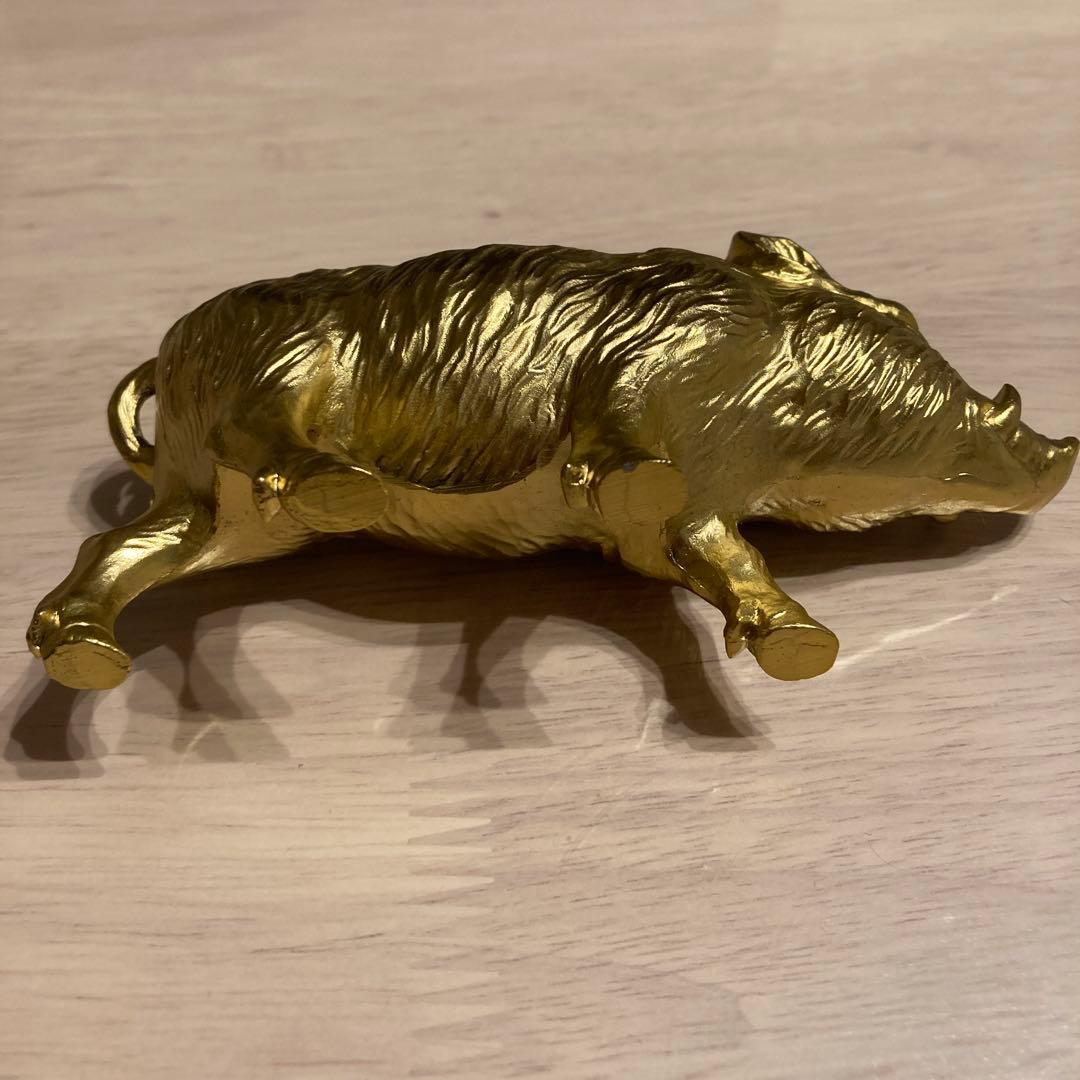 開運黄金　干支の置物　イノシシ親子