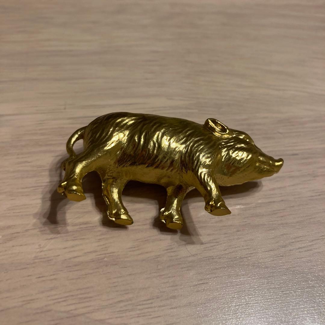 開運黄金　干支の置物　イノシシ親子