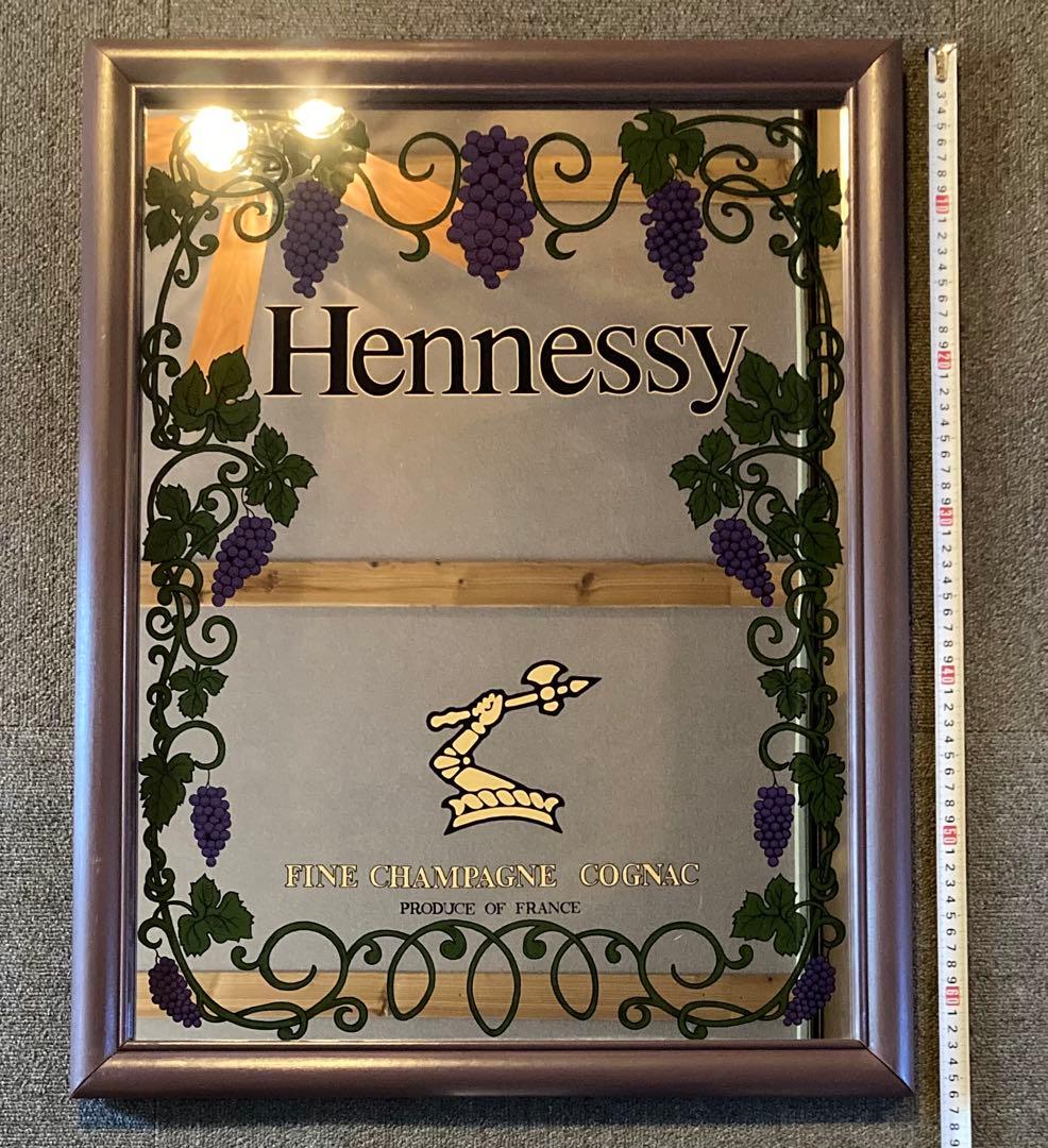 ヘネシー アンティーク パブミラー フランス 壁掛け レトロ フレーム 鏡 雑貨