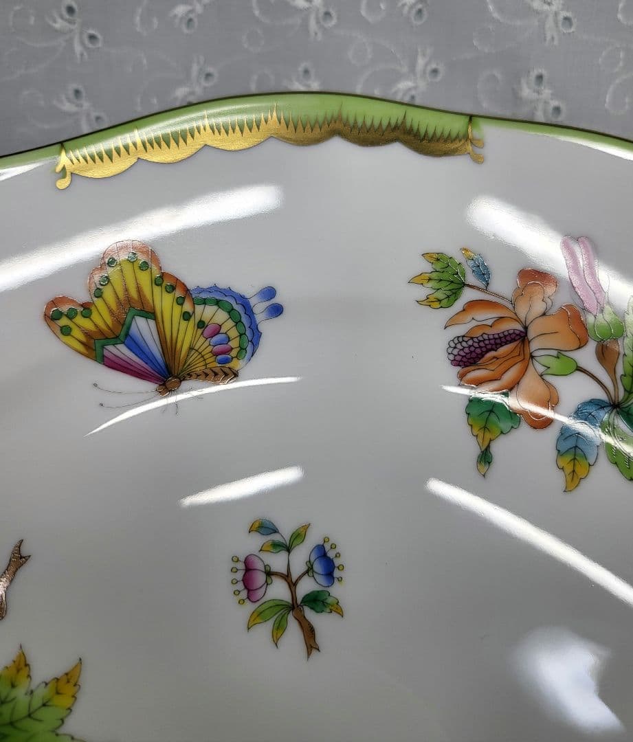 希少✨ヘレンド ヴィクトリアブーケ 大皿 33cm プレート 花 蝶