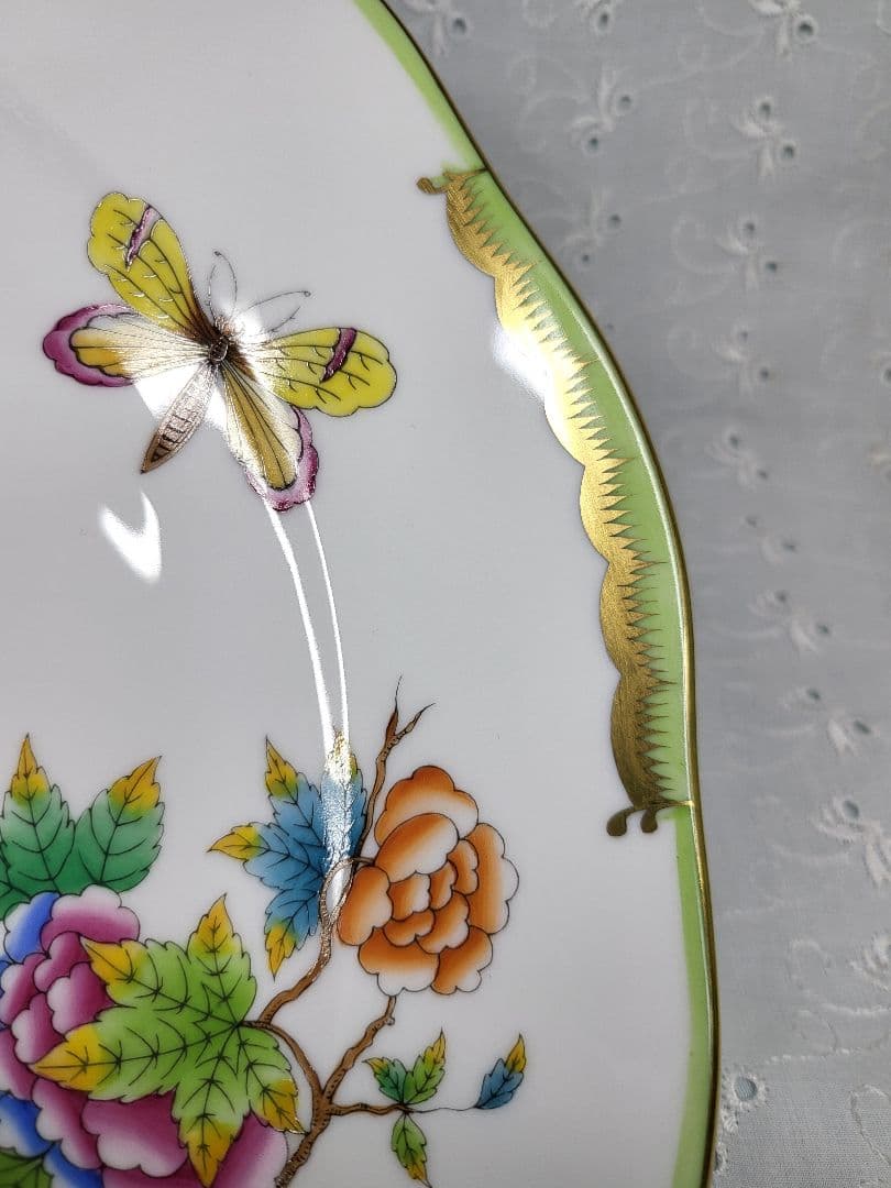 希少✨ヘレンド ヴィクトリアブーケ 大皿 33cm プレート 花 蝶