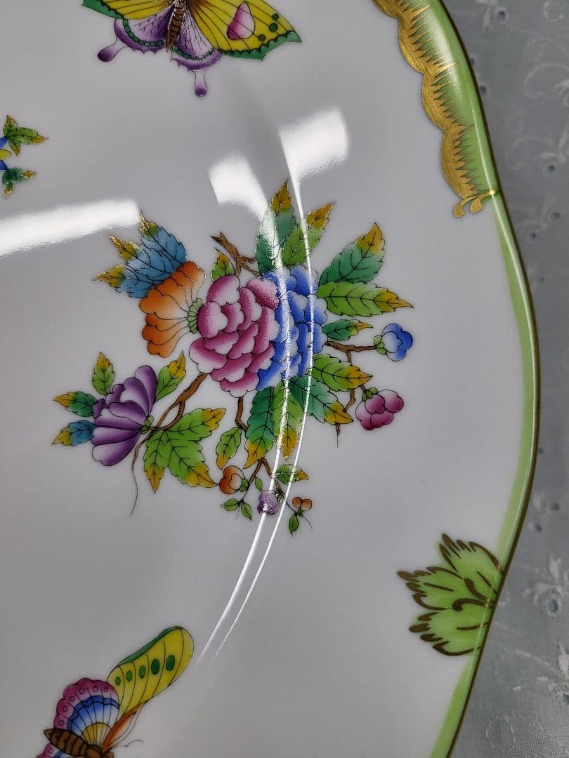 希少✨ヘレンド ヴィクトリアブーケ 大皿 33cm プレート 花 蝶