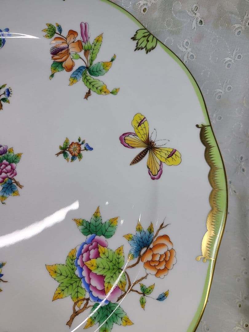 希少✨ヘレンド ヴィクトリアブーケ 大皿 33cm プレート 花 蝶