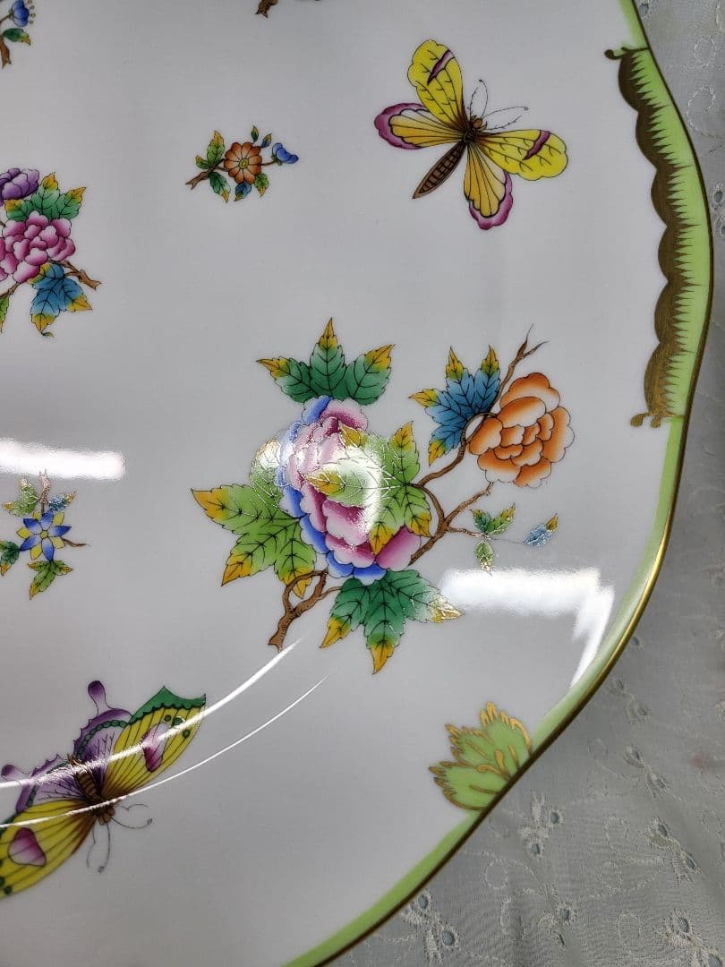 希少✨ヘレンド ヴィクトリアブーケ 大皿 33cm プレート 花 蝶